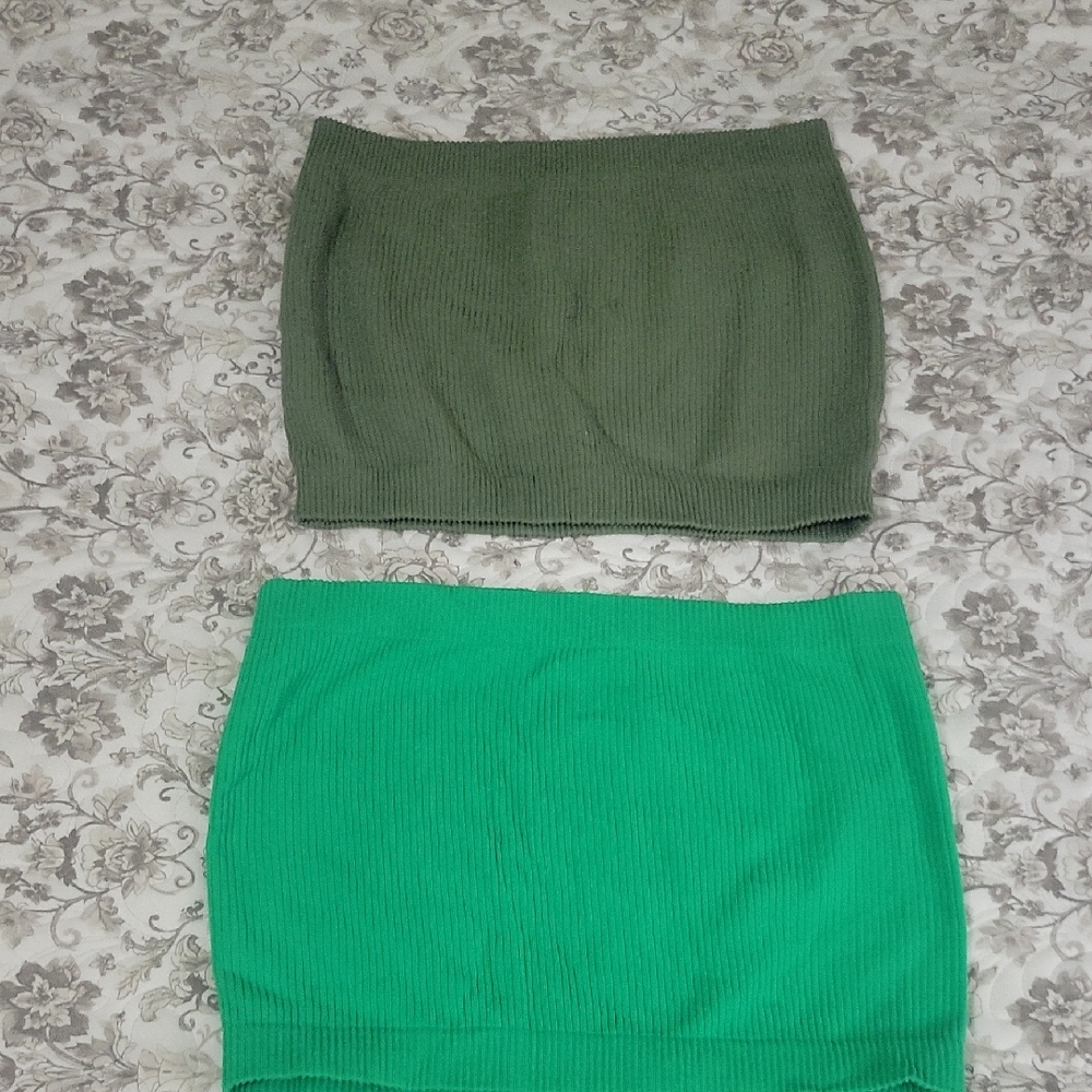 Green and Olive Women's Tube Tops